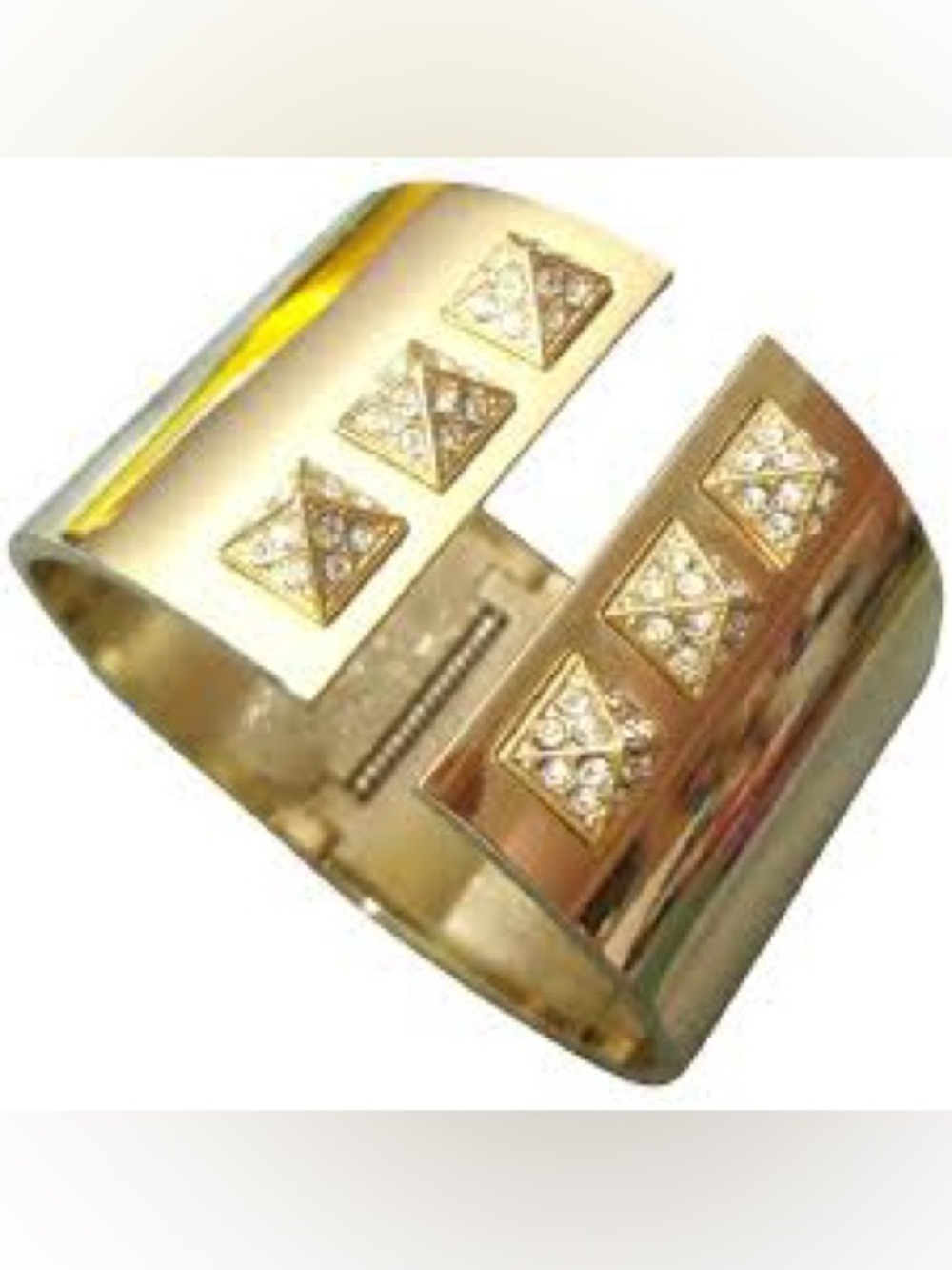 Vintage Victoria's Secret Gold-Tone Cuff Bracelet Gold Crystal Accent Cuff Brace